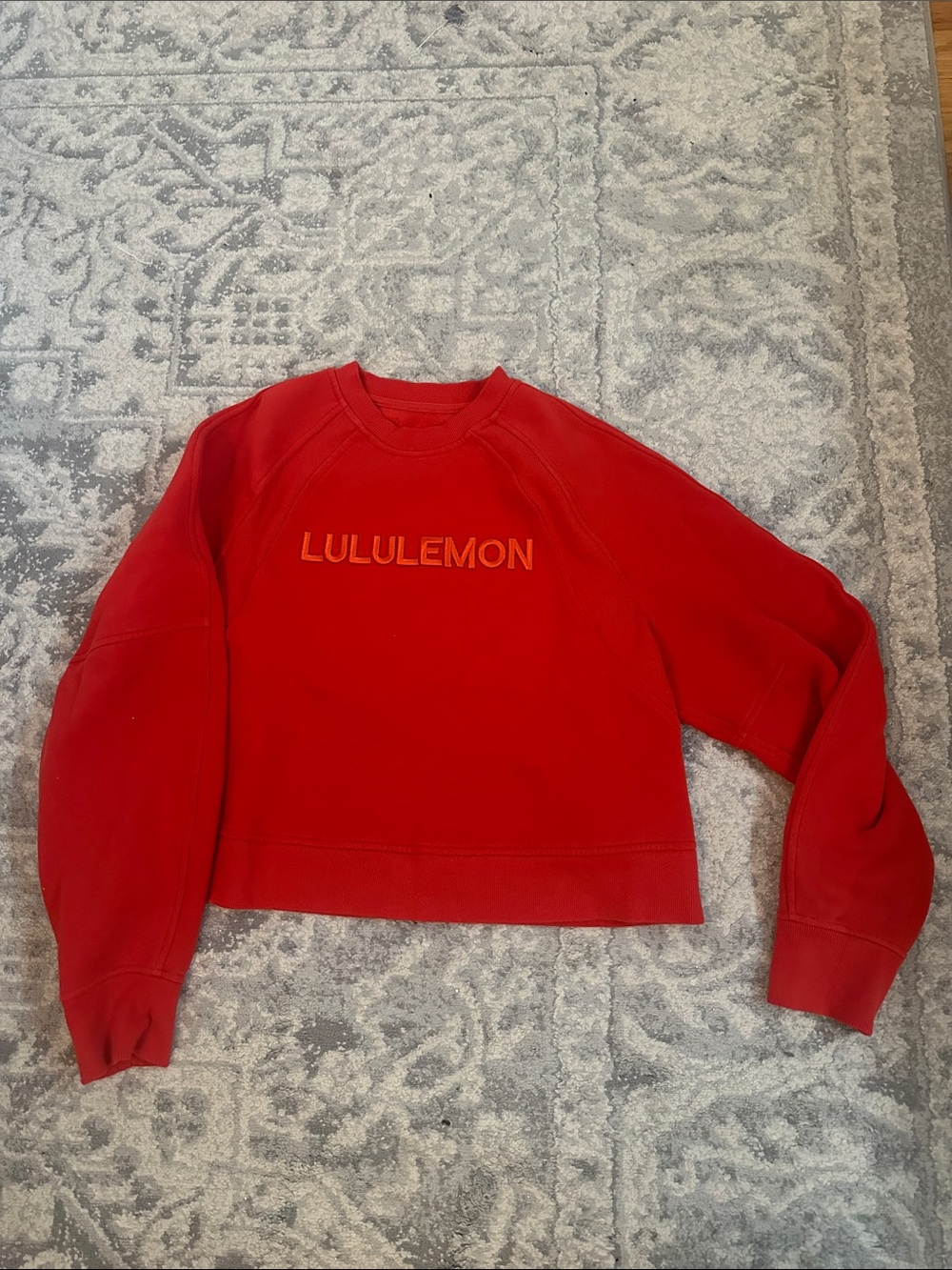 lululemon athletica size 4/6 Red Pullover Sweatshirt with Embroidered Logo